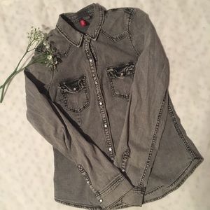 H&M Black Wash Denim Top
